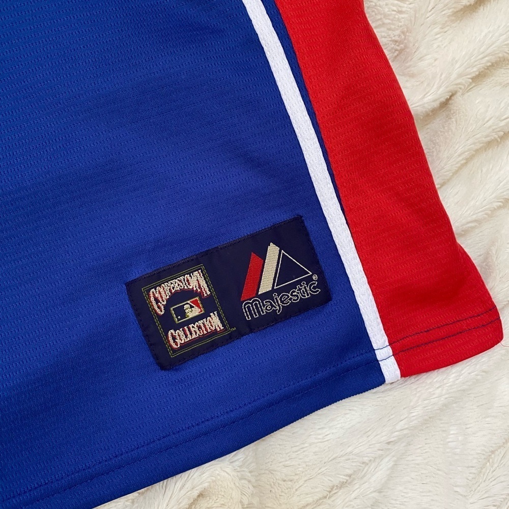 Majestic Atlanta Braves v-neck baseball MLB jersey Cooperstown Collection Sz M - Picture 5 of 7